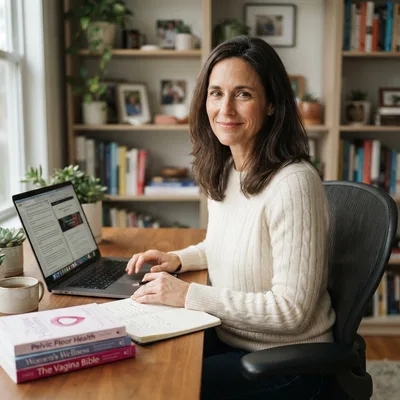 Portrait of Claire Donovan at her desk