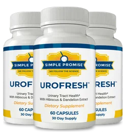 Three bottles of UroFresh by Simple Promise