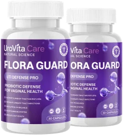 Two bottles of UroVita Care Flora Guard