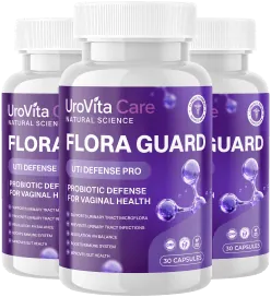 Three bottles of UroVita Care Flora Guard