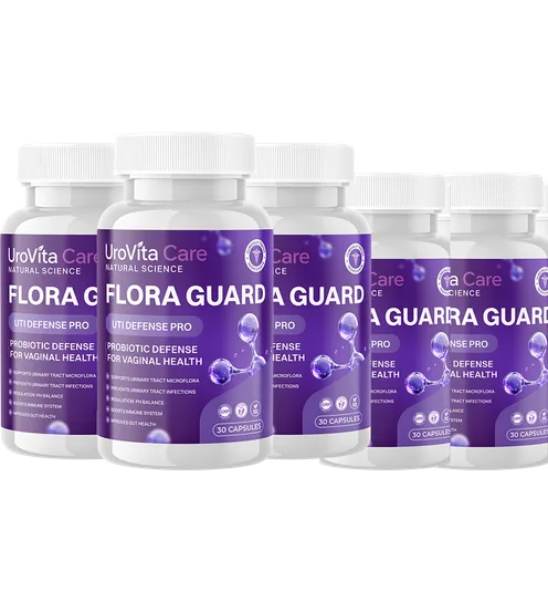 Five bottles of UroVita Care Flora Guard